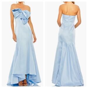 Mac Duggal 49701 Sublime Bow Knot Trumpet Dress Powder Blue Size 4 NWT